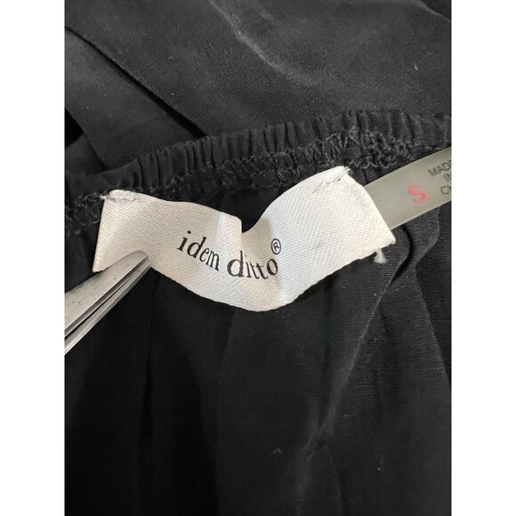 Women Black Milkmaid Cropped Top S Organza Puff Sheer Sleeve Coquette Whimsygoth - Picture 6 of 8